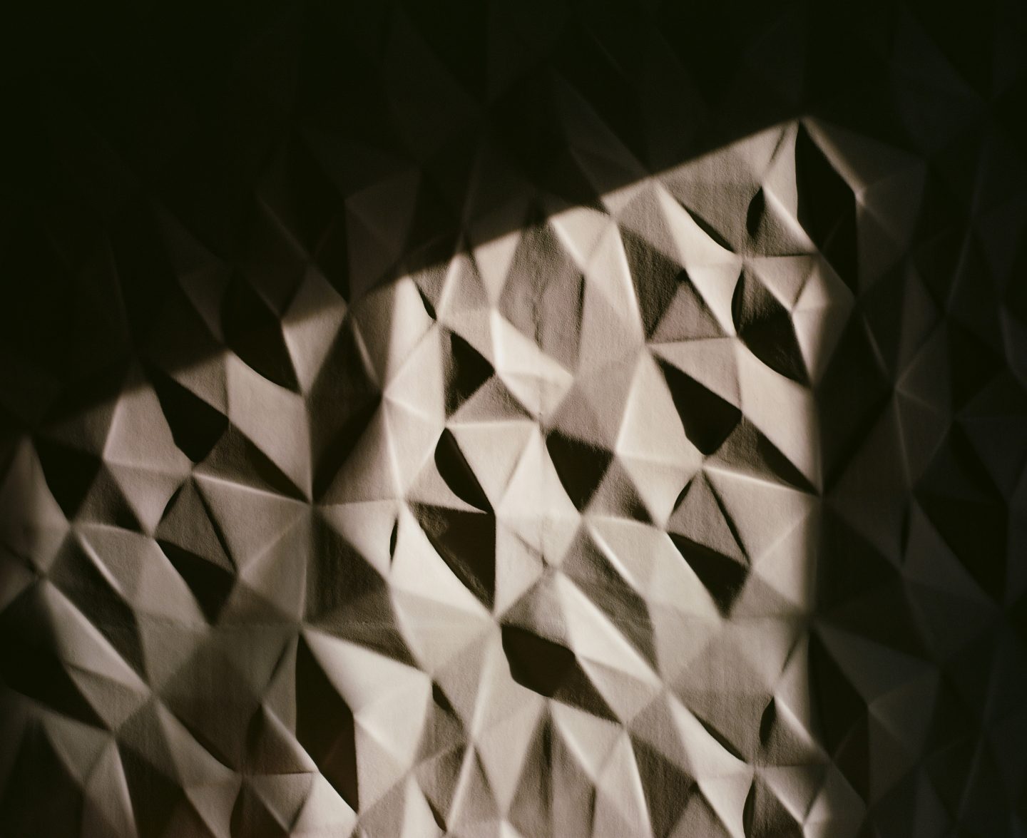 A shadowy image of patterned cardboard