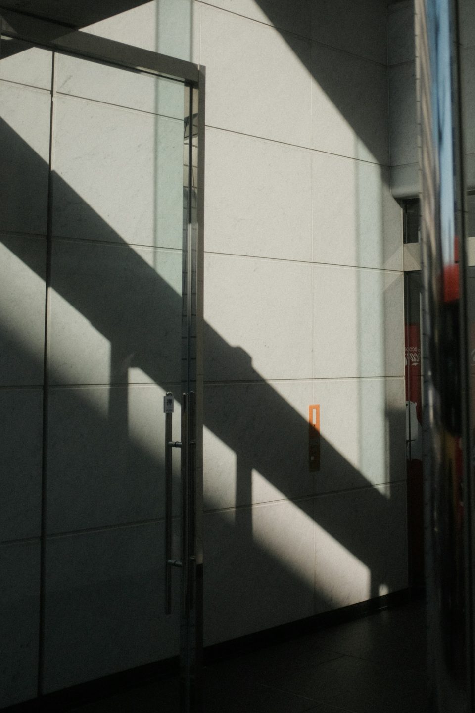 Shadowy image of a concrete wall creating interesting shapes on the wall