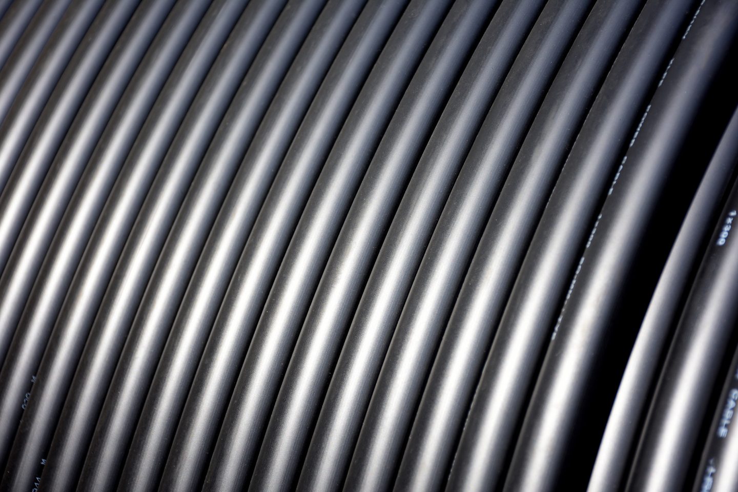 Close-up of black electric cables